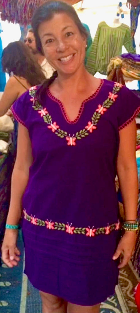 Rocio Traditional Embroidered Mexican Floral Dress Lobos Del Mar Clothing Rocio Traditional Embroidered Mexican Floral Dress Lobos Del Mar Clothing