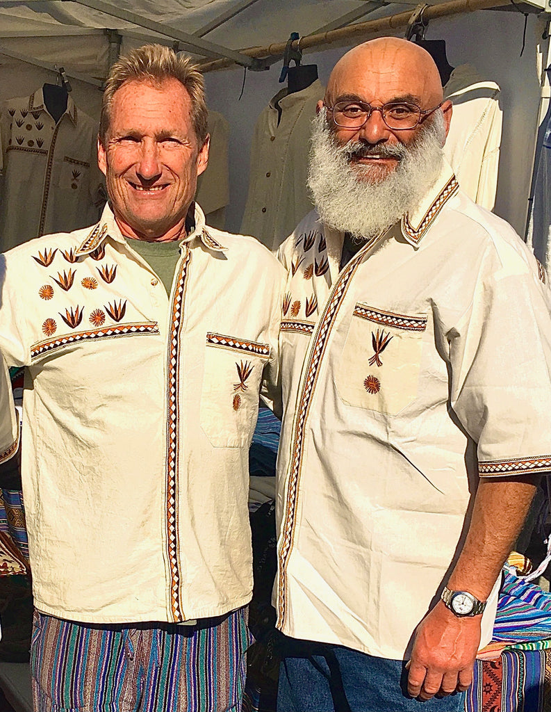 Mezcal Cream Mens Button Up Embroidered Shirt Lobos Del Mar Clothing Mezcal Cream Mens Button Up Embroidered Shirt Lobos Del Mar Clothing