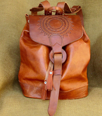 Leather Hand Tooled Backpacks
