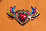 Hojalata Tin Art Flying Heart