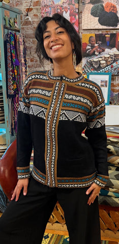 Alpaca Blend Zip Up Sweater