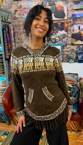 Alpaca Blend Pullover with Hood