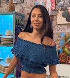 Romantic Oaxacan Elastic Neck Blouse
