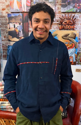 Chiapas Hand Woven Shirt with Embroidered Accents