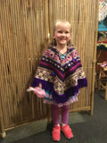 Kids' Alpaca Poncho with Fringe