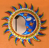 Hojalata Tin Art Eclipse Sun and Moon Mirror