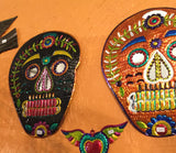 Hojalata Tin Art Skull Mirrors Dia de los Muertos